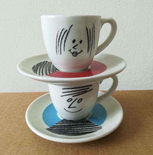 2 Porseleinen Kop & Schotels Peter & Struijk Mosa Maastricht, Huis en Inrichting, Keuken | Servies, Zo goed als nieuw, Kop(pen) en/of Schotel(s)