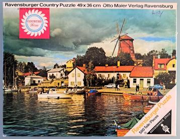 Vintage Ravensburger puzzel Haven in Midden-Zweden 500 st. beschikbaar voor biedingen