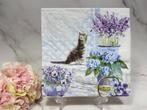 Ambiente knutsel servetten kitten bij planten decoupage 539, Hobby en Vrije tijd, Knutselen, Ophalen of Verzenden, Nieuw, Materiaal