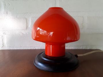 Vintage retro tafellamp glas Design Mid Century jaren 60-70. beschikbaar voor biedingen