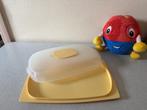 NIEUWSTAAT cheese smart platte kaasdoos + filter TUPPERWARE, Ophalen of Verzenden, Zo goed als nieuw, Geel, Bak of Kom