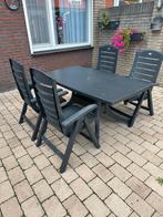 Hartman Tuinset - 4 persoons - Donkerblauw, Tuin en Terras, Tuinsets en Loungesets, Ophalen, 4 zitplaatsen, Kunststof, Eettafel