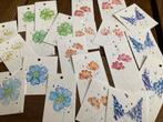 10 Cadeaulabels kaartjes , aquarel bloemenkaart kaart, Diversen, Ophalen of Verzenden, Zo goed als nieuw