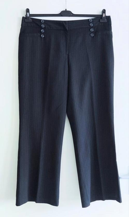 Papaya zwarte broek wijde pijpen en knopen maat 48, Kleding | Dames, Broeken en Pantalons, Nieuw, Maat 46/48 (XL) of groter, Zwart