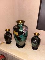 Chinese Cloisonné Vazen set van 3, Antiek en Kunst, Ophalen