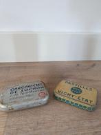2 prachtige echte antieke zeer oude Franse Medicijnblikjes, Verzamelen, Blikken, Ophalen of Verzenden, Zo goed als nieuw, Overige