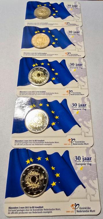 Nederland 5x 2 euro 2015BU - 30 jaar Europese vlag (5 stuks) beschikbaar voor biedingen