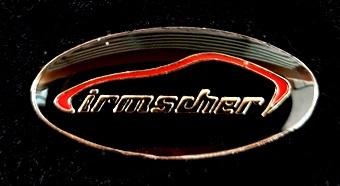 Irmscher pin zwart-rood ovaal, Verzenden, Nieuw, Transport, Speldje of Pin