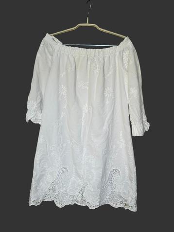 Abercrombie & Fitch Jurk Maat XS Wit Geborduurd Boho beschikbaar voor biedingen