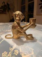 Gouden Aap Kandelaar - 1 Kaars, Huis en Inrichting, Woonaccessoires | Kandelaars en Kaarsen, Ophalen of Verzenden, Zo goed als nieuw