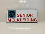 Emaille reclamebord sAc senior melkleiding, Reclamebord, Gebruikt, Ophalen of Verzenden