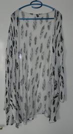 H&M Divided dun wit vestje met zwarte veren, maat M., Kleding | Dames, Verzenden, Nieuw, Wit