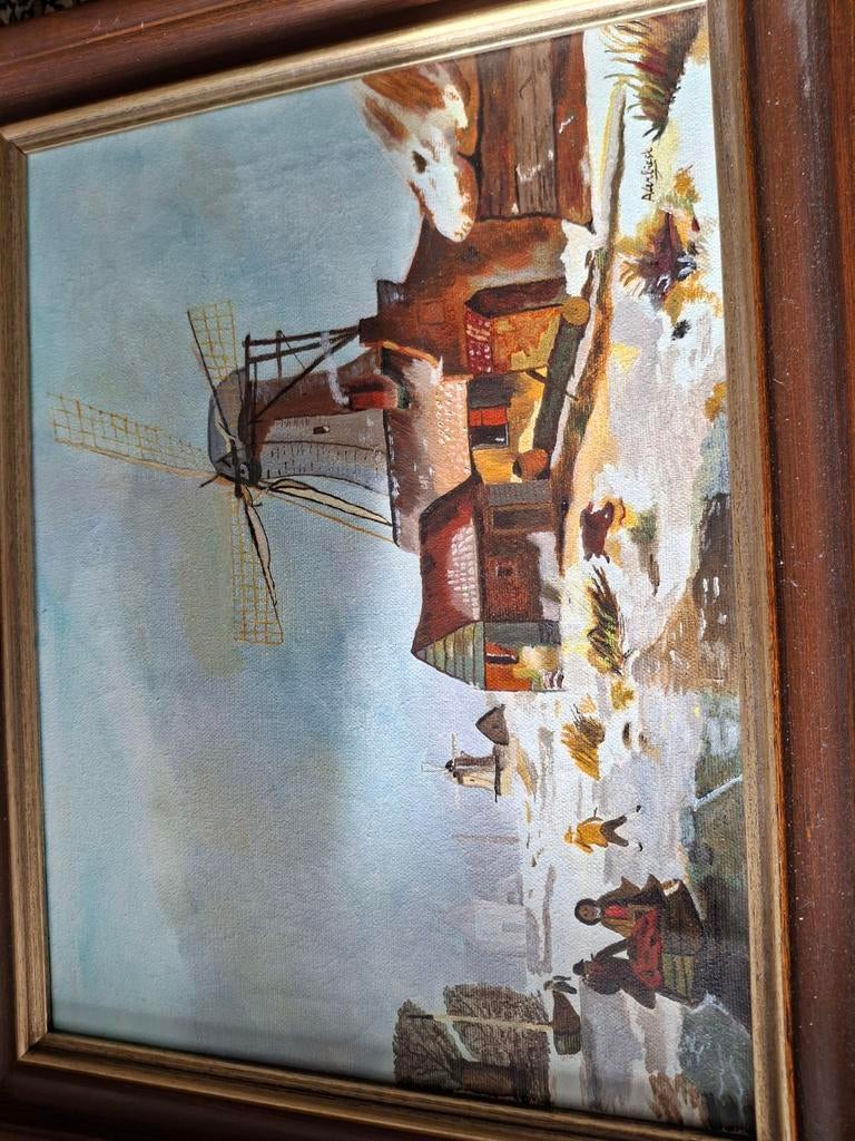 Schilderij winters tafereel, Ophalen