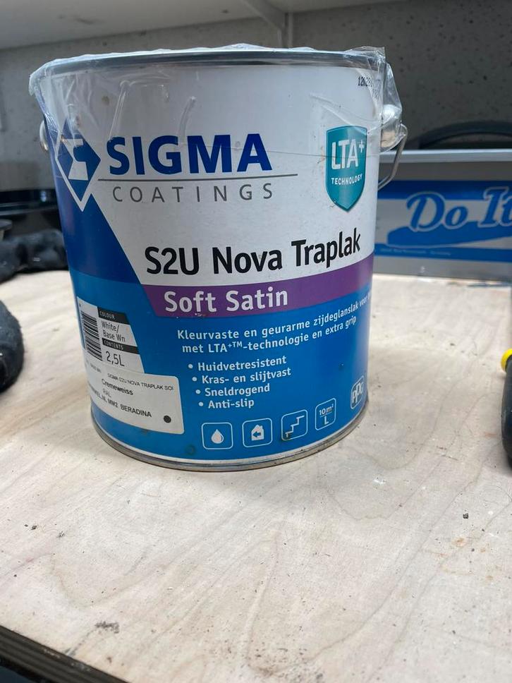 Sigma traplak RAL 9001, Doe-het-zelf en Verbouw, Verf, Beits en Lak, Nieuw, Wit, Ophalen