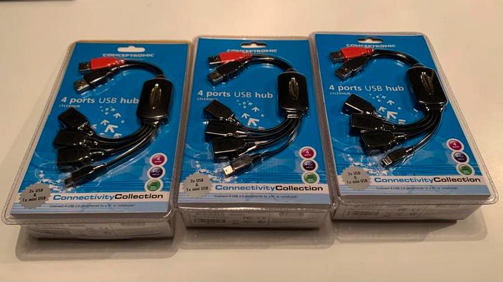 Conceptronic CFLEXHUB, 3x nieuw in verpakking!, Computers en Software, USB Sticks, Nieuw, Ophalen of Verzenden