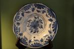 Antieke Delft blauwe schotel bord plooischotel 18e eeuw, Antiek en Kunst, Antiek | Keramiek en Aardewerk, Ophalen of Verzenden