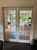 Originele glas-in-lood schuifdeuren – jaren ’30 stijl, Doe-het-zelf en Verbouw, Deuren en Horren, Ophalen, 80 tot 100 cm, 215 cm of meer