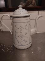 Vintage Emaille Koffiekan met Blauwe Bloemen saks, Antiek en Kunst, Ophalen of Verzenden