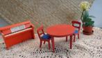 Vintage houten meubeltjes en piano voor poppenhuis, Kinderen en Baby's, Toebehoren, Gebruikt, Ophalen of Verzenden