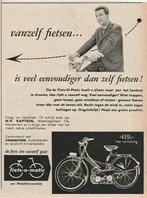 Retro reclame 1960 Fiets-o-matic Kaptein brommer eenvoudiger, Verzenden, Overige typen