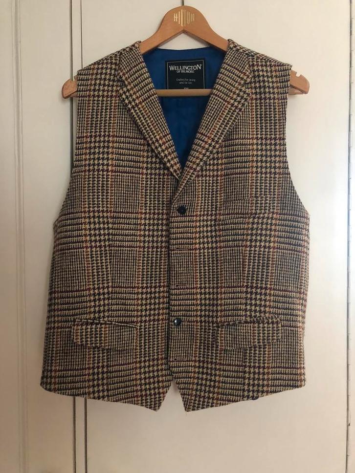 Harris Tweed gilet Wellington of Bilmore, Kleding | Heren, Kostuums en Colberts, Nieuw, Maat 52/54 (L), Overige kleuren, Ophalen of Verzenden