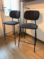 Set van 2 scandinavisch modern grijs bar krukken, Ophalen, Gebruikt, 60 tot 90 cm, Metaal