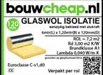 Glaswol 12cm dik met aluminium dampremmende folie, Nieuw, 15 m² of meer, Glaswol, Ophalen of Verzenden