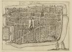 Grote landkaart plattegrond van Delft Guicciardini 17e eeuw, Ophalen of Verzenden, 1800 tot 2000, Wereld, Landkaart