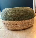 Jute poef groen/beige, Huis en Inrichting, Banken | Voetenbanken en Poefen, Ophalen, Overige materialen, Zo goed als nieuw, 50 tot 75 cm