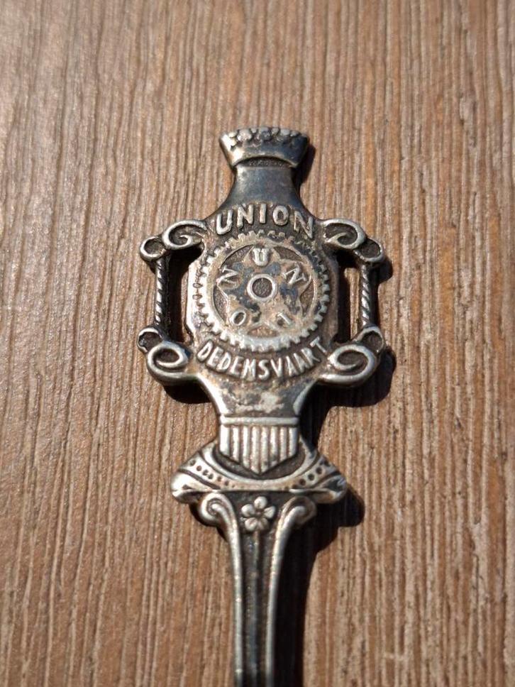 Oud verzilverd lepeltje Union Dedemsvaart - suikerschep, Antiek en Kunst, Antiek | Bestek, Ophalen of Verzenden