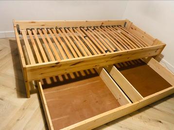 Massief Houten bed  Extra Diepe Lades, veel Opbergruimte!