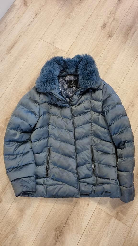 Rino & Pelle Blauwe Winterjas Maat 38, Kleding | Dames, Jassen | Winter, Zo goed als nieuw, Maat 38/40 (M), Blauw, Ophalen of Verzenden