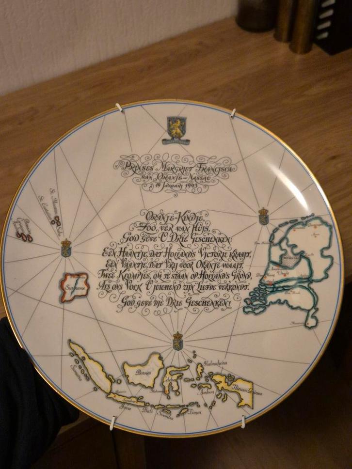 Herinneringsbord Prinses Margriet 1943, Antiek en Kunst, Antiek | Wandborden en Tegels, Ophalen of Verzenden