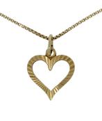 14 karaats gouden Venetiaanse ketting hart hanger goud, Goud, Goud, Ophalen of Verzenden, Zo goed als nieuw