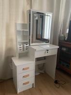 Kaptafel wit met kruk en verlichting, Huis en Inrichting, Tafels | Kaptafels, Ophalen, Zo goed als nieuw, Overige materialen, Minder dan 100 cm