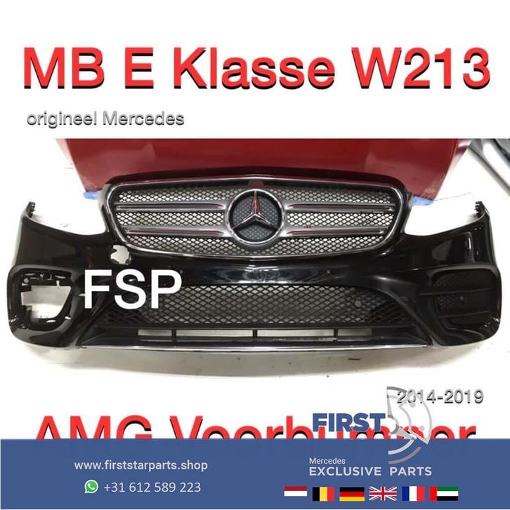 W213 AMG Voorbumper compleet E Klasse 2016-2019 zwart origin, Auto-onderdelen, Carrosserie en Plaatwerk, Bumper, Mercedes-Benz