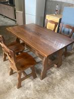 Eiken tafel met bijpassende stoelen, Huis en Inrichting, Complete eetkamers, Ophalen, Gebruikt, 4 tot 6 stoelen