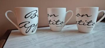 Drie cappuccino bekers van Riviera Maison beschikbaar voor biedingen