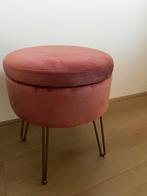 Oud roze poef, Ophalen, Rond, Minder dan 50 cm, Zo goed als nieuw