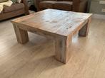 Salontafel whitewash wagonhout 100x100x41, Ophalen, 50 tot 100 cm, Vierkant, 50 tot 100 cm