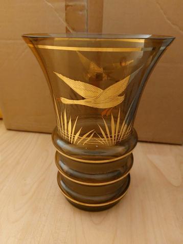 Vintage design Antieke Art Deco glazen vaas