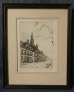 Ets Stadhuis Breestraat Leiden door Anna Doedijns 17x12 cm, Ophalen of Verzenden