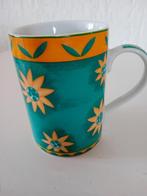 6 leuke groen met gele mokken ,vintage, Ophalen of Verzenden, Zo goed als nieuw, Overige stijlen, Kop(pen) en/of Schotel(s)