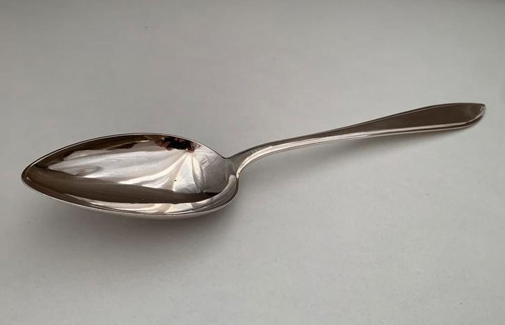 Zilver Puntfilet Groentelepel Zilverfabr. Voorschoten 1931, Antiek en Kunst, Antiek | Bestek, Verzenden