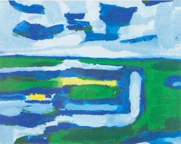Gerrit Benner - Fries landschap - zeefdruk beschikbaar voor biedingen