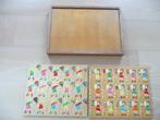 Oude houtendoos met speelplankjes van kleuterschool, Ophalen, Gebruikt, Puzzelen