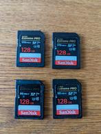 4x Sandisk Extreme Pro 128gb SD kaartje, Audio, Tv en Foto, Fotografie | Geheugenkaarten, SD, Ophalen of Verzenden, Fotocamera