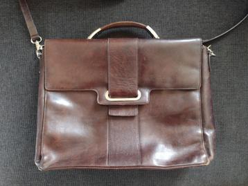 Leren aktetas, schooltas, laptoptas Cladio Ferrici beschikbaar voor biedingen