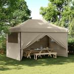 Partytent inklapbaar pop-up met 4 zijwanden taupe, Minder dan 4 meter, Nieuw, ,, ,