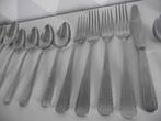 37 stuks vintage Nona bestek 450 streepje RVS 1920-1930 p st, Ophalen of Verzenden